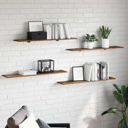 Boekenplank 100x40x1,5 cm bewerkt hout set van 4