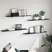 Boekenplank 100x40x1.5 cm spaanplaat zwart 4 stuks