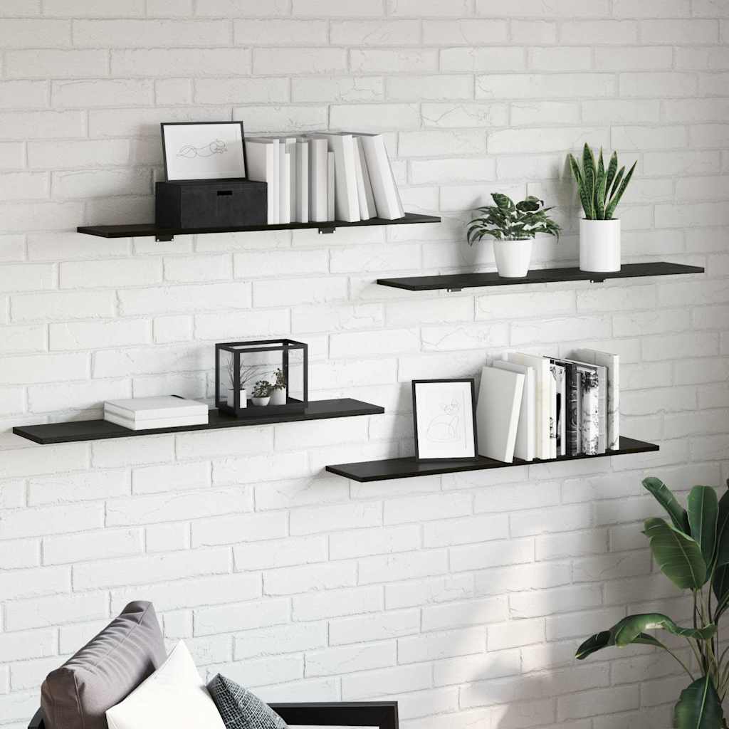 Boekenplank Bord 4 pcs Zwart 100 x 40 x 1.5cm Spaanplaat