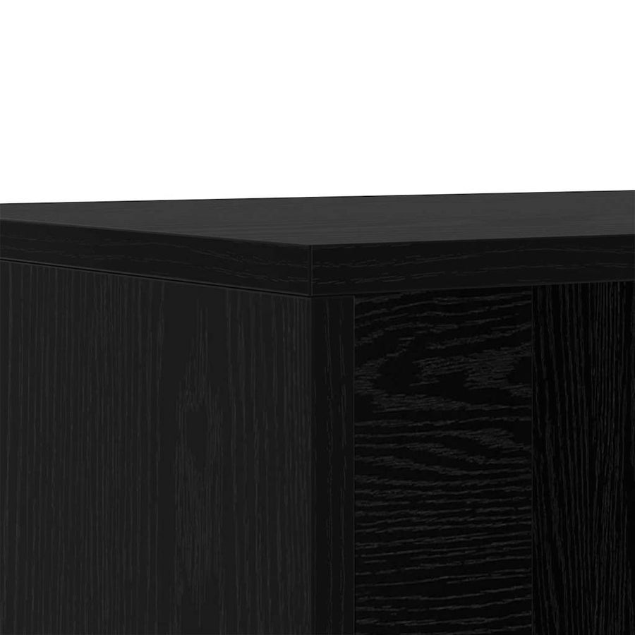 Schoenopbergbank Zwart eiken 102 x 35 x 35 cm Bewerkt hout