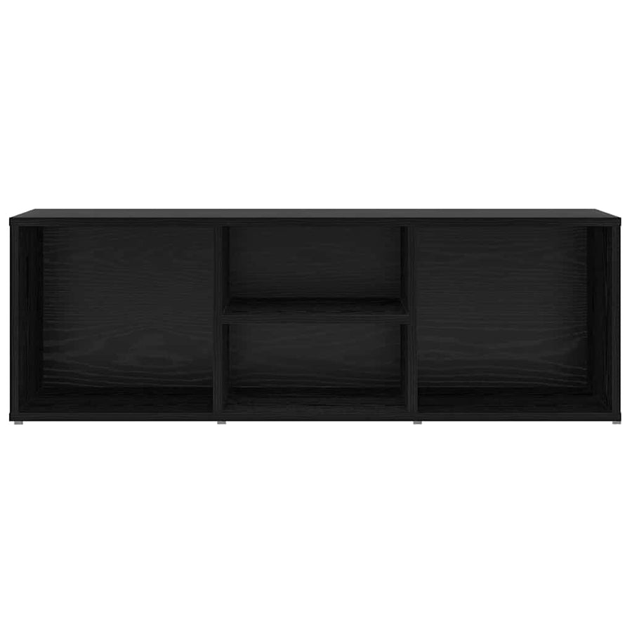 Schoenopbergbank Zwart eiken 102 x 35 x 35 cm Bewerkt hout
