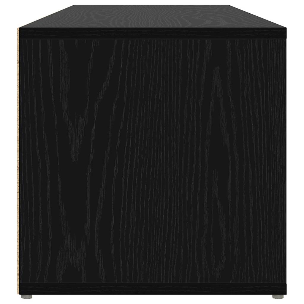 Schoenopbergbank Zwart eiken 102 x 35 x 35 cm Bewerkt hout