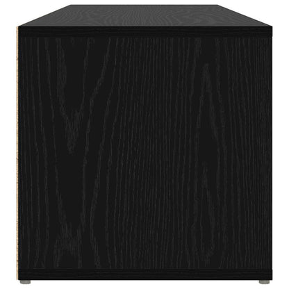 Schoenopbergbank Zwart eiken 102 x 35 x 35 cm Bewerkt hout