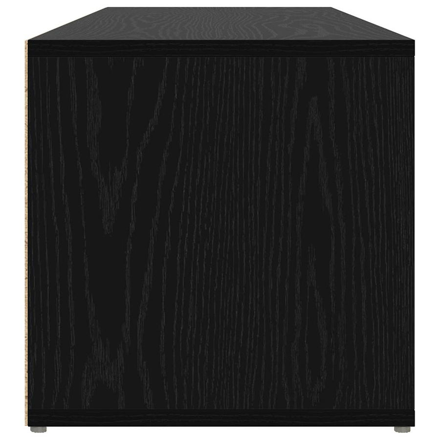 Schoenopbergbank Zwart eiken 102 x 35 x 35 cm Bewerkt hout
