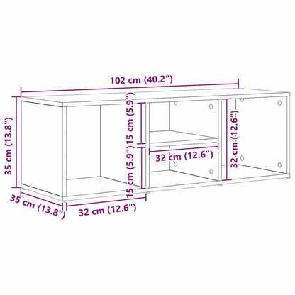 Schoenopbergbank Zwart eiken 102 x 35 x 35 cm Bewerkt hout
