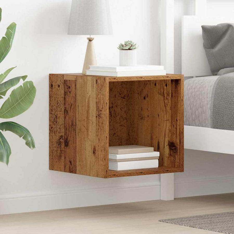 Wandkast Oud hout 37 x 37 x 37 cm Bewerkt hout