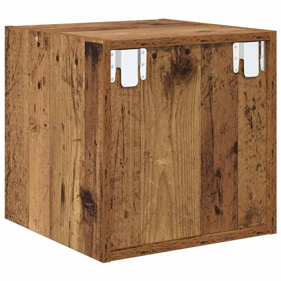 Wandkast Oud hout 37 x 37 x 37 cm Bewerkt hout