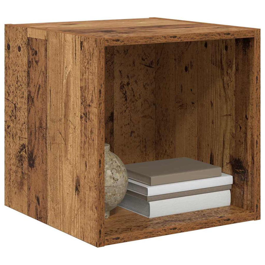 Wandkast Oud hout 37 x 37 x 37 cm Bewerkt hout