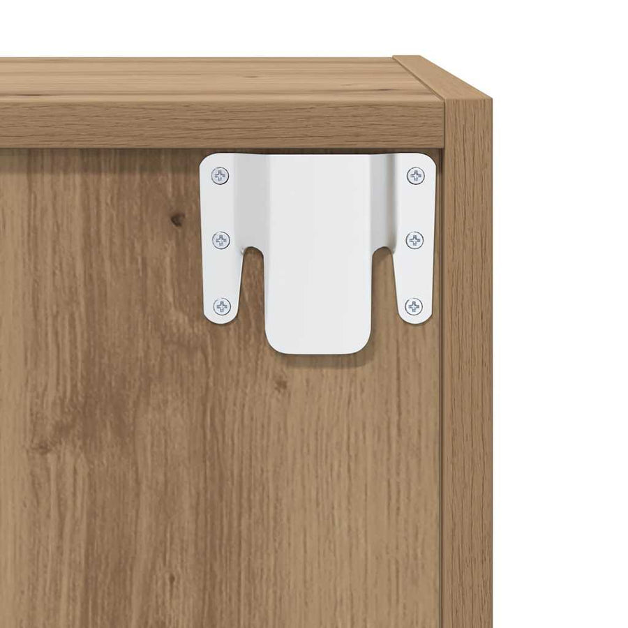 Wandkast artisanaal eikenkleurig 37 x 37 x 37 cm Bewerkt hout