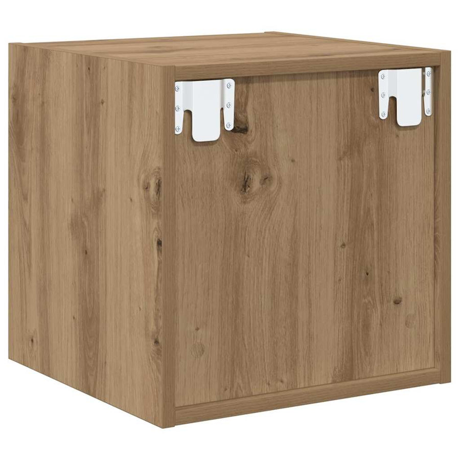 Wandkast artisanaal eikenkleurig 37 x 37 x 37 cm Bewerkt hout