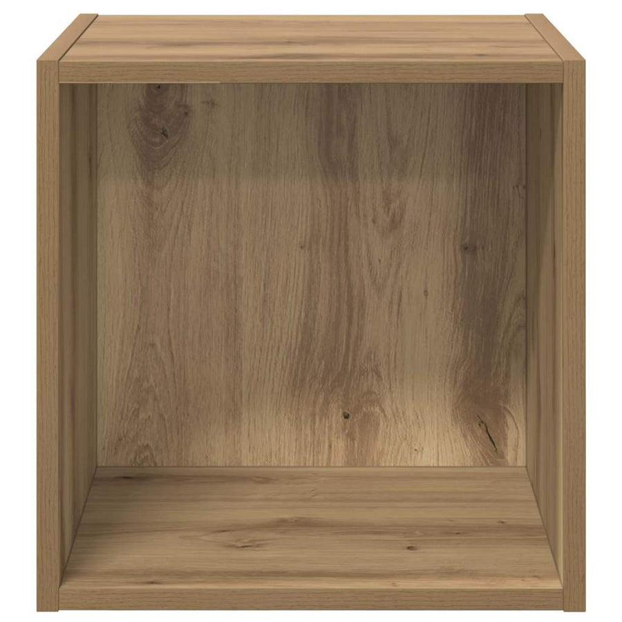 Wandkast artisanaal eikenkleurig 37 x 37 x 37 cm Bewerkt hout