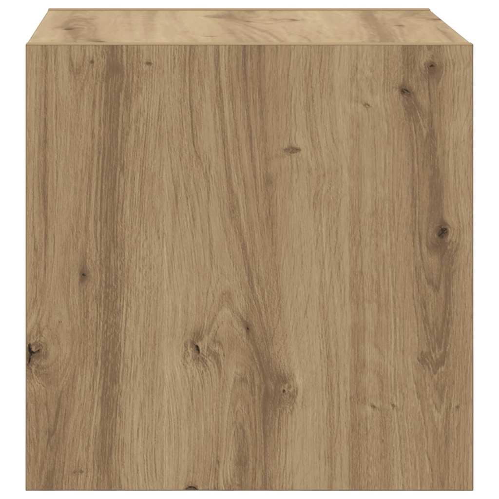 Wandkast artisanaal eikenkleurig 37 x 37 x 37 cm Bewerkt hout