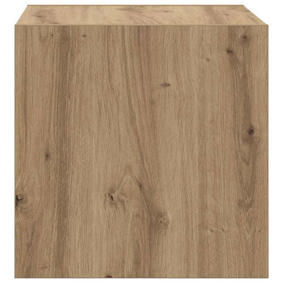Wandkast artisanaal eikenkleurig 37 x 37 x 37 cm Bewerkt hout