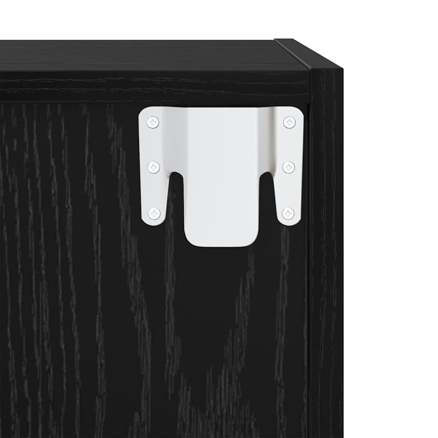 Wandkast met plank Zwart eiken 37 x 37 x 37 cm Bewerkt hout