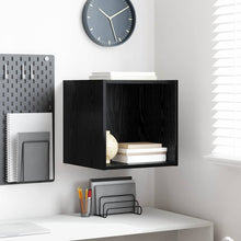 Wandkast met plank Zwart eiken 37 x 37 x 37 cm Bewerkt hout