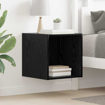 Wandkast met plank Zwart eiken 37 x 37 x 37 cm Bewerkt hout