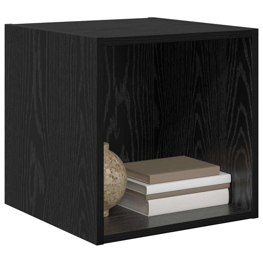 Wandkast met plank Zwart eiken 37 x 37 x 37 cm Bewerkt hout