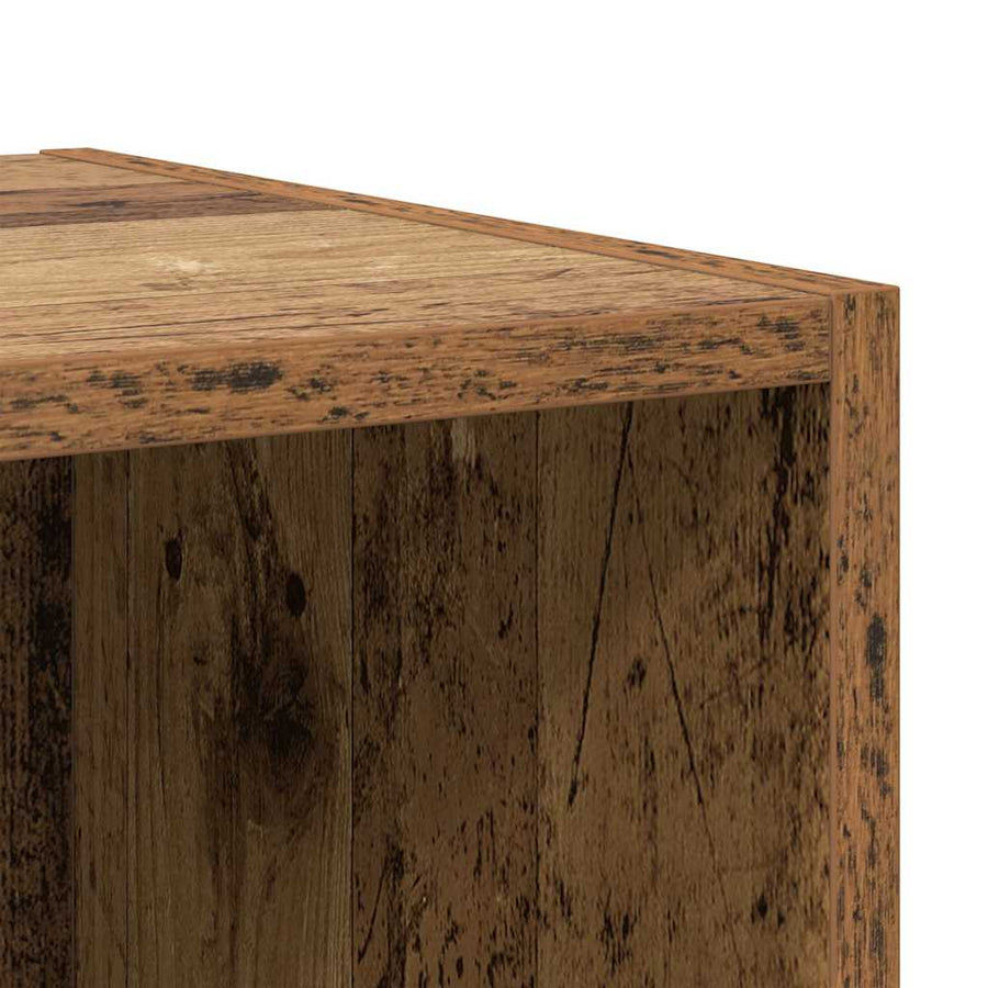 TV-kast met plank Wandgemonteerd met opslag Oud hout 37 x 37 x 72 cm Bewerkt hout