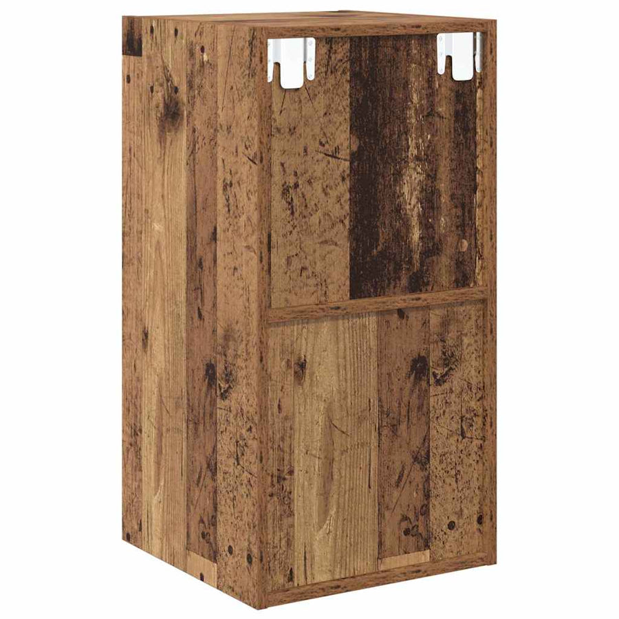 TV-kast met plank Wandgemonteerd met opslag Oud hout 37 x 37 x 72 cm Bewerkt hout