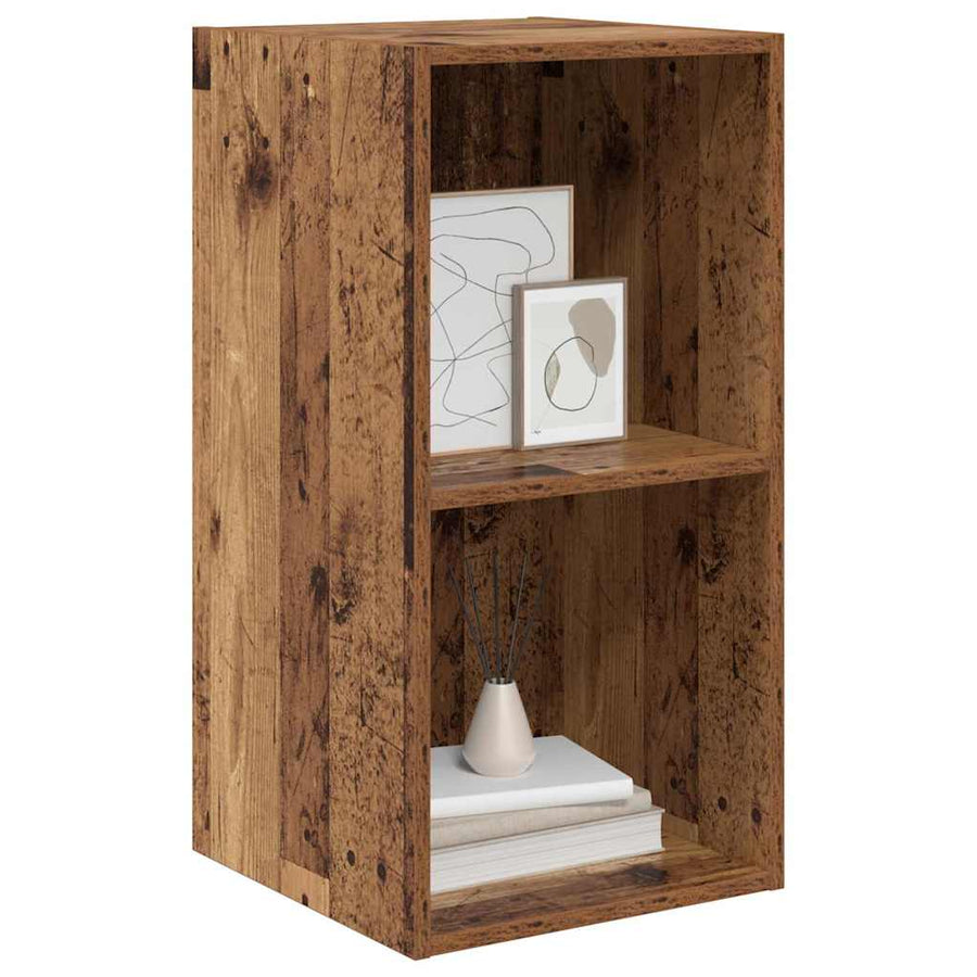 TV-kast met plank Wandgemonteerd met opslag Oud hout 37 x 37 x 72 cm Bewerkt hout