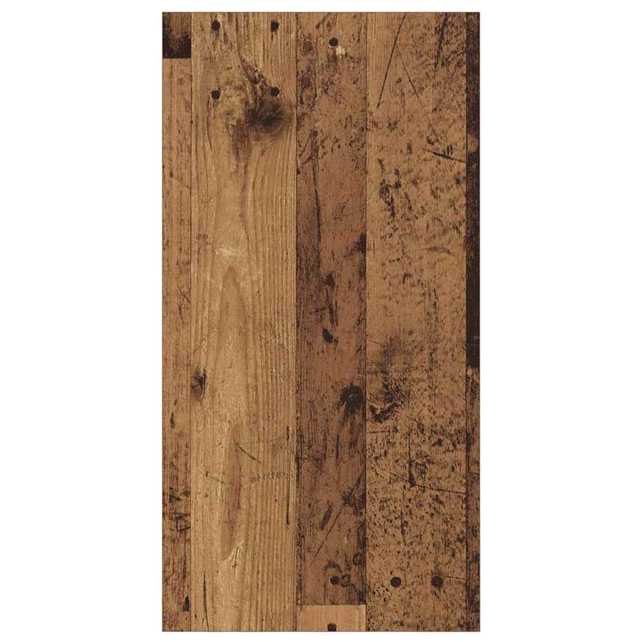 TV-kast met plank Wandgemonteerd met opslag Oud hout 37 x 37 x 72 cm Bewerkt hout