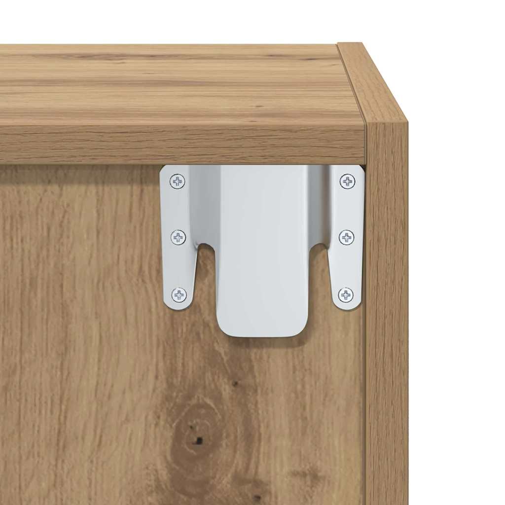 TV-kast artisanaal eikenkleurig 37 x 37 x 72 cm Bewerkt hout