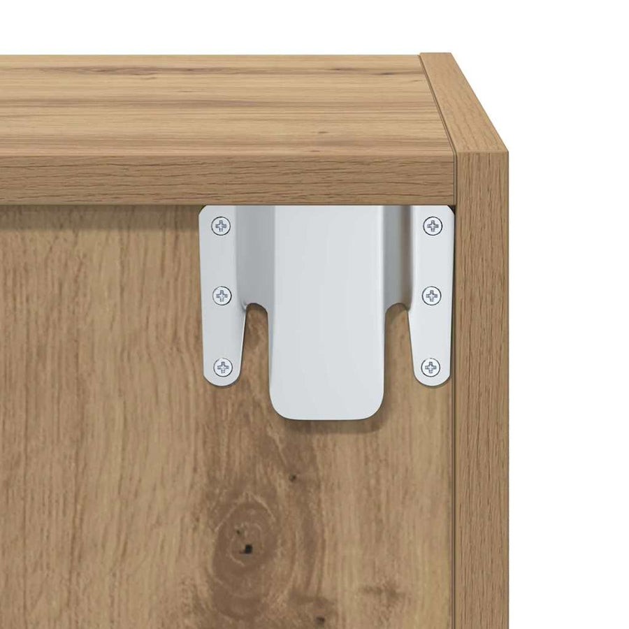 TV-kast artisanaal eikenkleurig 37 x 37 x 72 cm Bewerkt hout