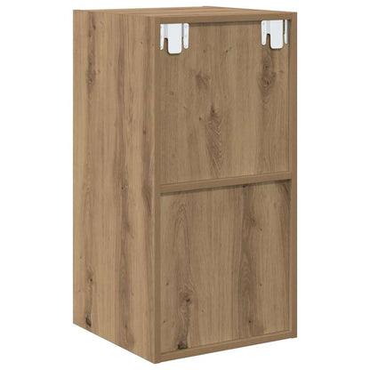 TV-kast artisanaal eikenkleurig 37 x 37 x 72 cm Bewerkt hout
