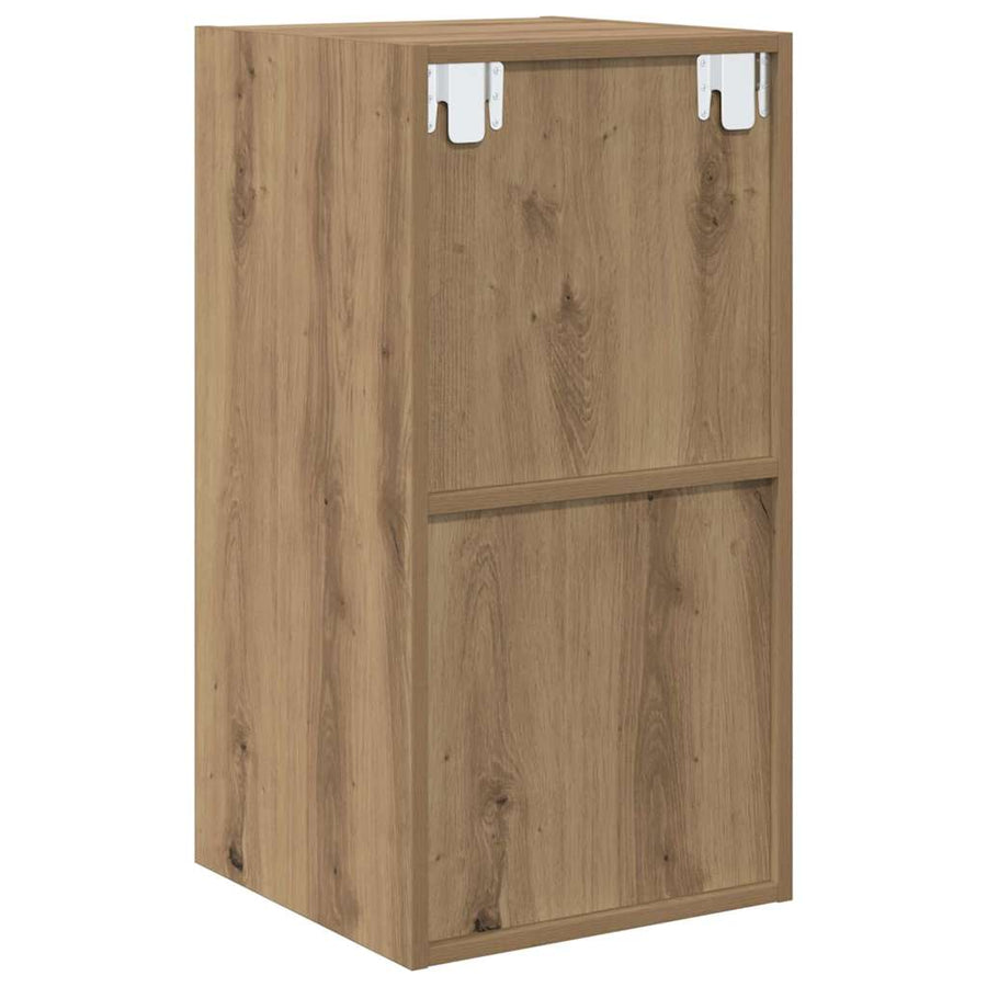 TV-kast artisanaal eikenkleurig 37 x 37 x 72 cm Bewerkt hout