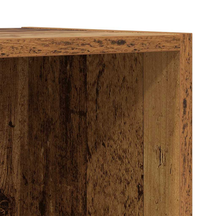 TV-kast met plank Wandgemonteerd met opslag Oud hout 37 x 37 x 107 cm Bewerkt hout