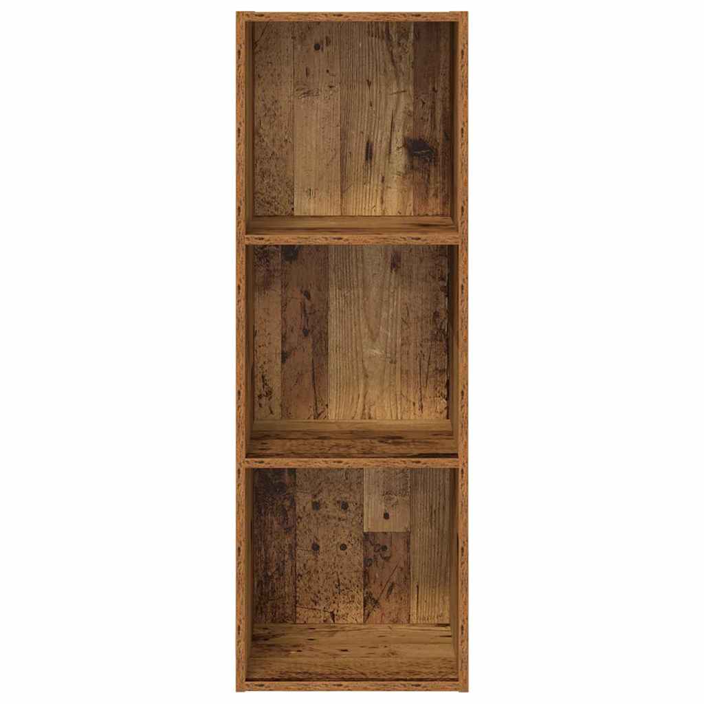 TV-kast met plank Wandgemonteerd met opslag Oud hout 37 x 37 x 107 cm Bewerkt hout