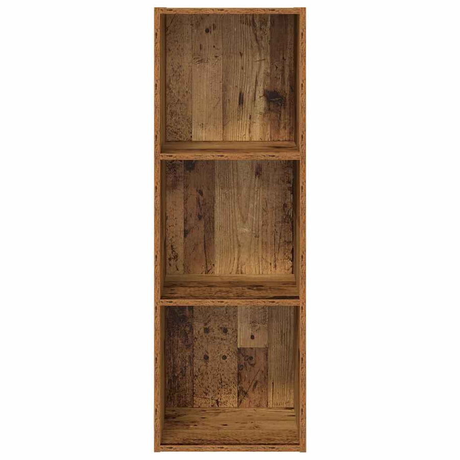 TV-kast met plank Wandgemonteerd met opslag Oud hout 37 x 37 x 107 cm Bewerkt hout