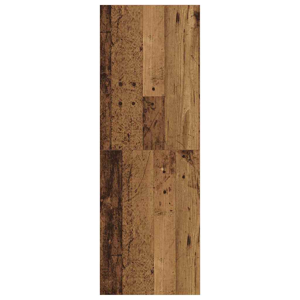 TV-kast met plank Wandgemonteerd met opslag Oud hout 37 x 37 x 107 cm Bewerkt hout