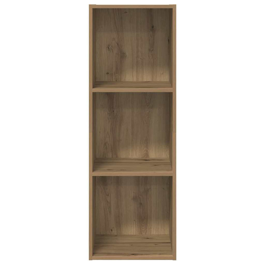 TV-kast artisanaal eikenkleurig 37 x 37 x 107 cm Bewerkt hout