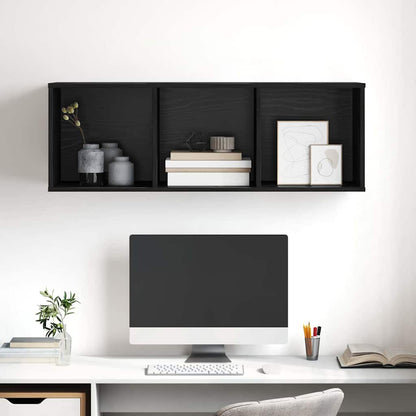 TV-kast met plank Zwart eiken 37 x 37 x 107 cm Bewerkt hout