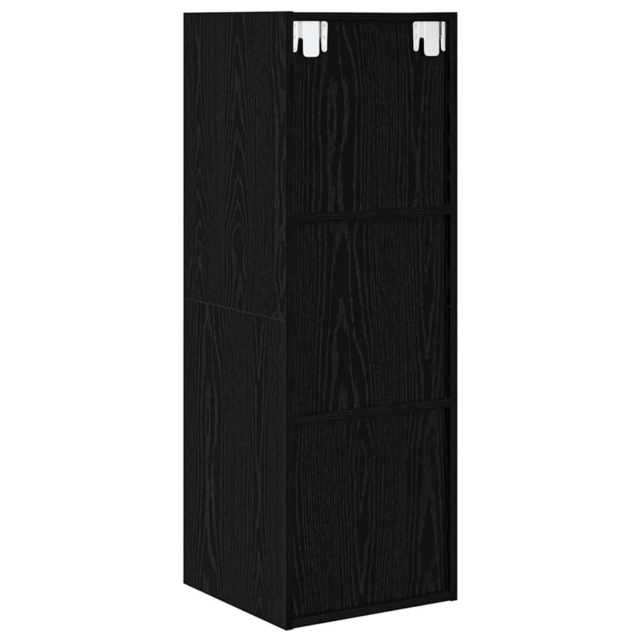 TV-kast met plank Zwart eiken 37 x 37 x 107 cm Bewerkt hout