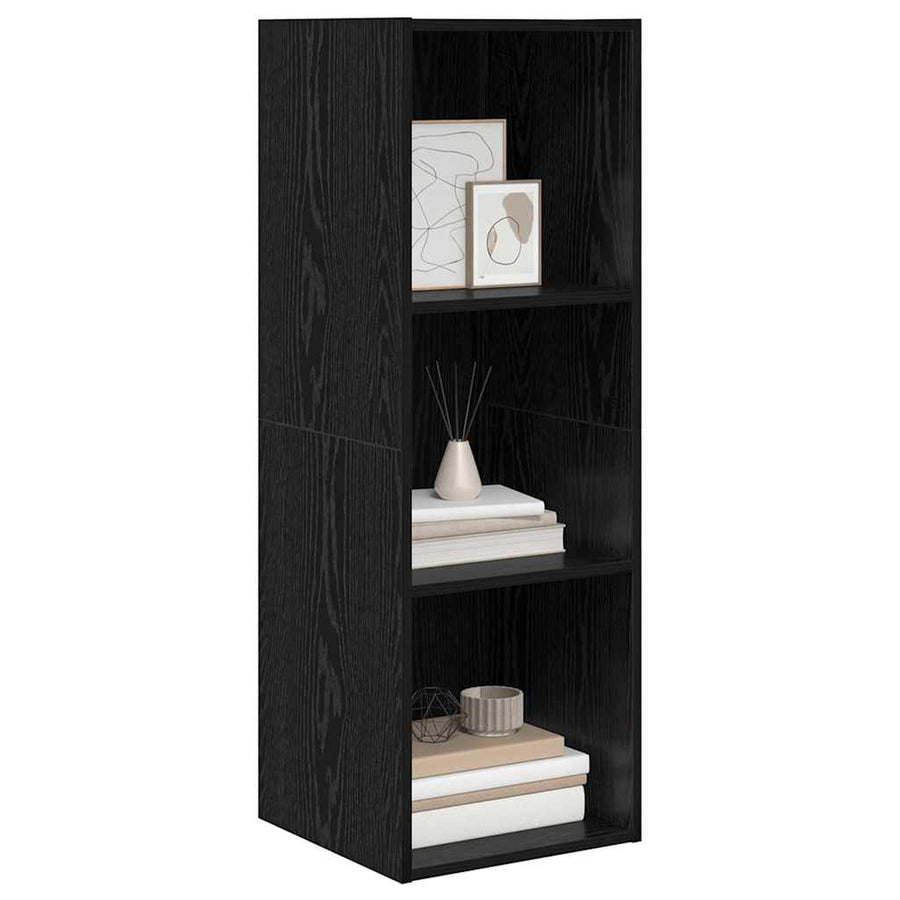 TV-kast met plank Zwart eiken 37 x 37 x 107 cm Bewerkt hout