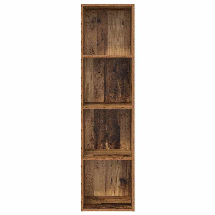 TV-kast met plank Wandgemonteerd met opslag Oud hout 37 x 37 x 142.5 cm Bewerkt hout