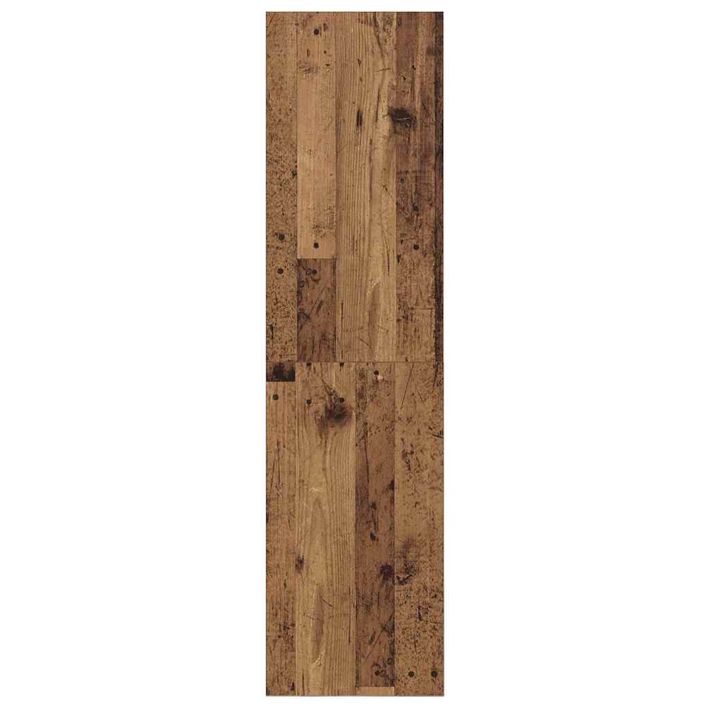 TV-kast met plank Wandgemonteerd met opslag Oud hout 37 x 37 x 142.5 cm Bewerkt hout