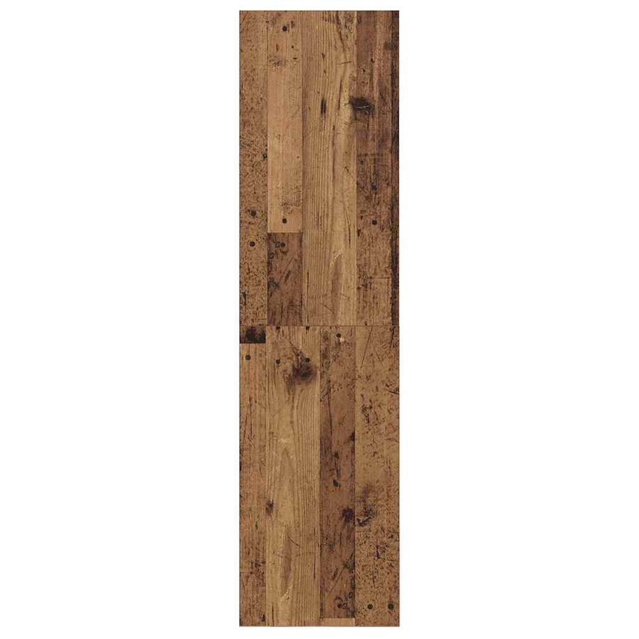 TV-kast met plank Wandgemonteerd met opslag Oud hout 37 x 37 x 142.5 cm Bewerkt hout