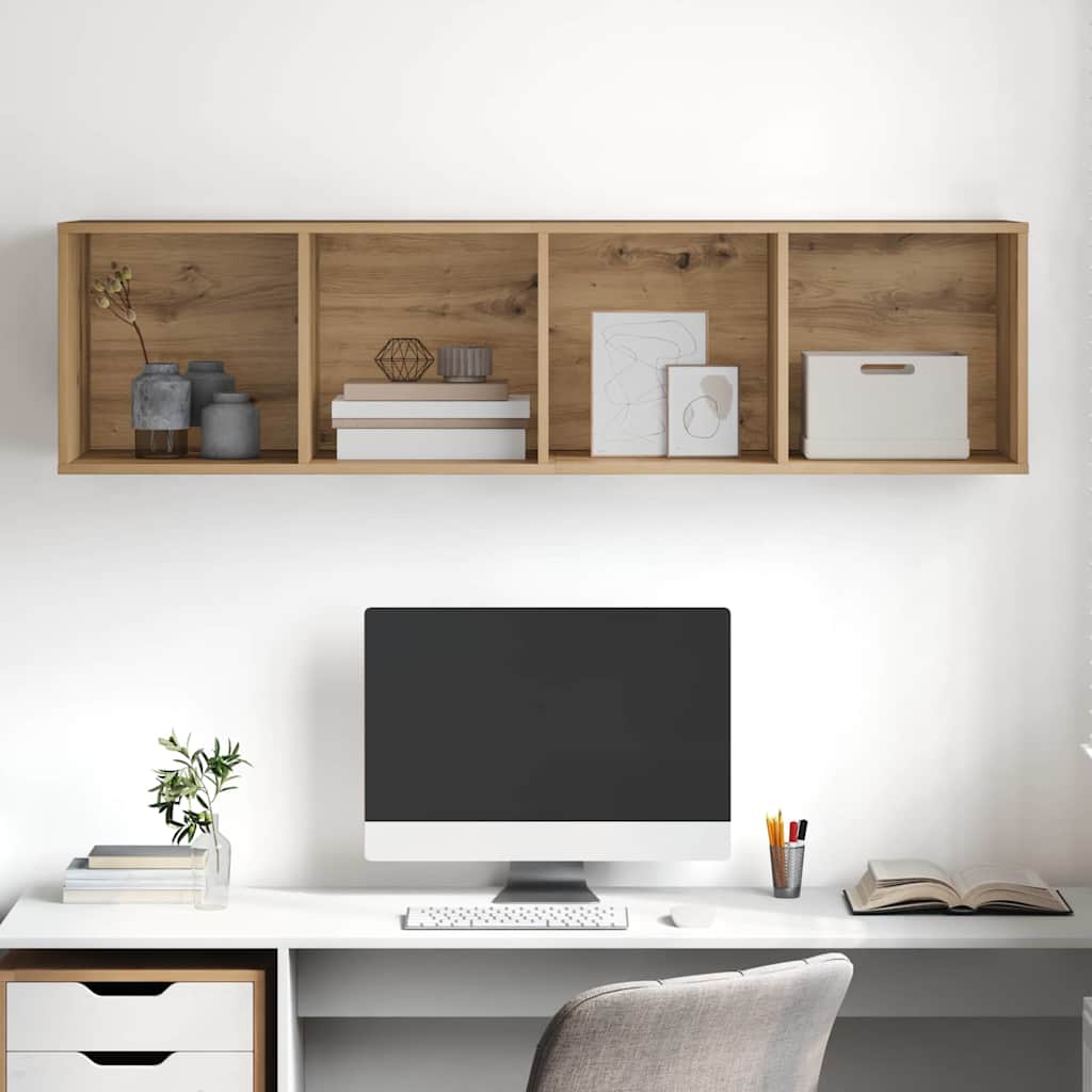 TV-kast artisanaal eikenkleurig 37 x 37 x 142.5 cm Bewerkt hout