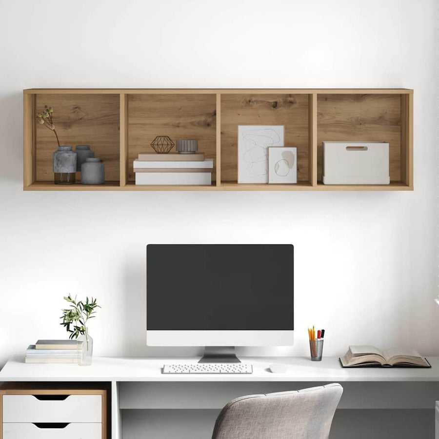 TV-kast artisanaal eikenkleurig 37 x 37 x 142.5 cm Bewerkt hout
