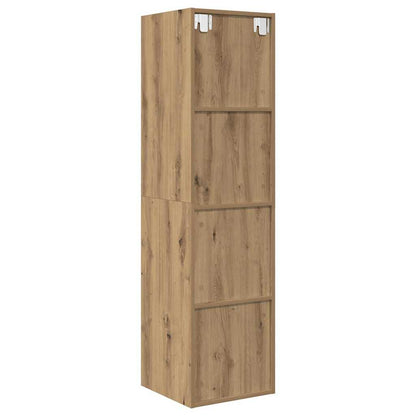 TV-kast artisanaal eikenkleurig 37 x 37 x 142.5 cm Bewerkt hout
