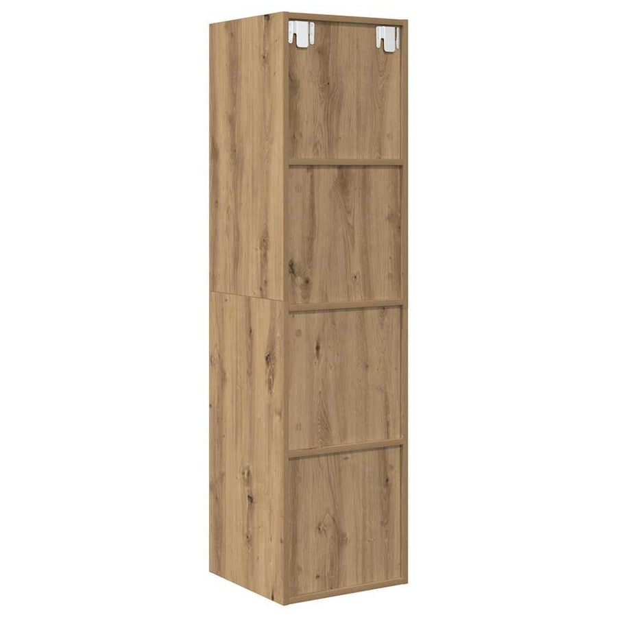 TV-kast artisanaal eikenkleurig 37 x 37 x 142.5 cm Bewerkt hout
