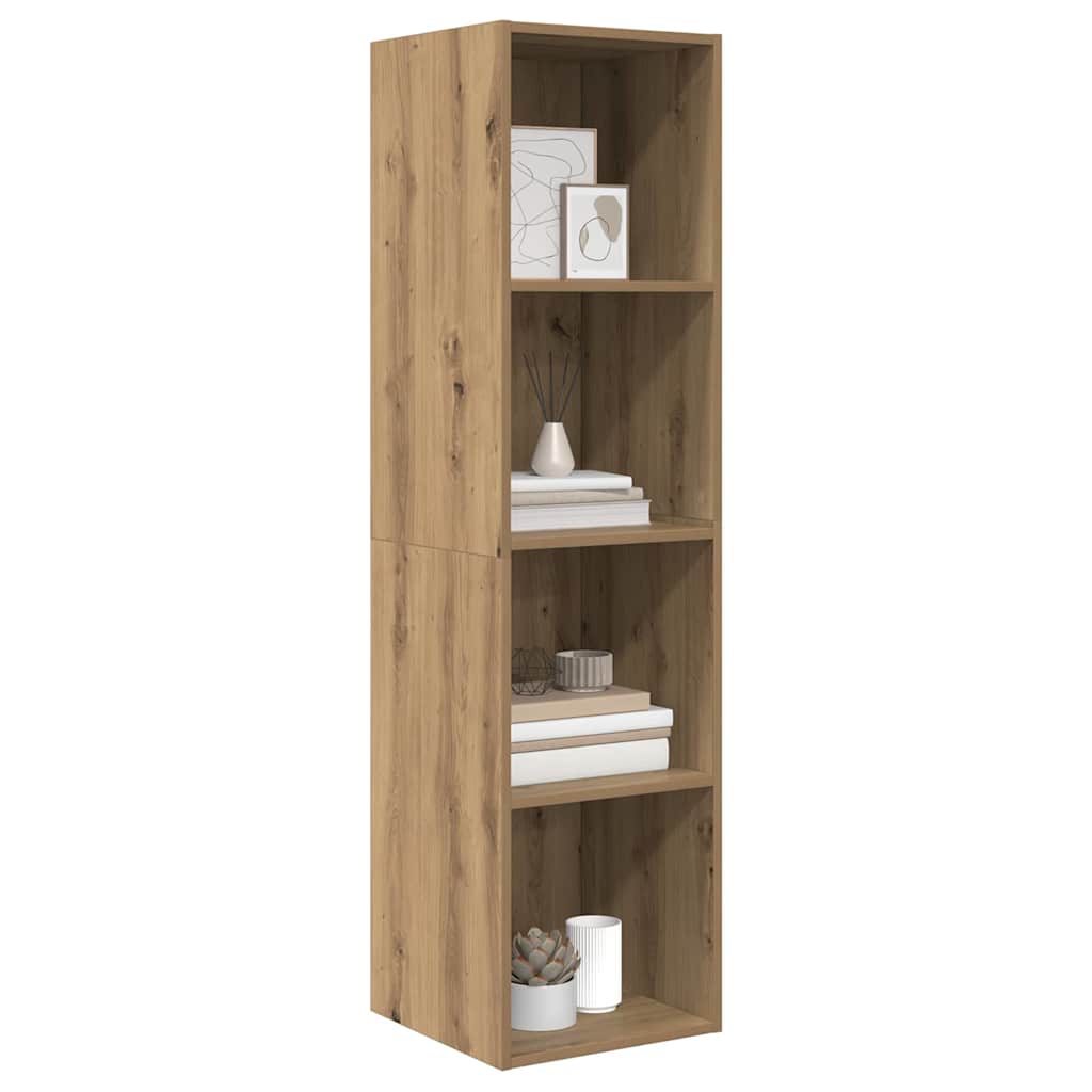 TV-kast artisanaal eikenkleurig 37 x 37 x 142.5 cm Bewerkt hout