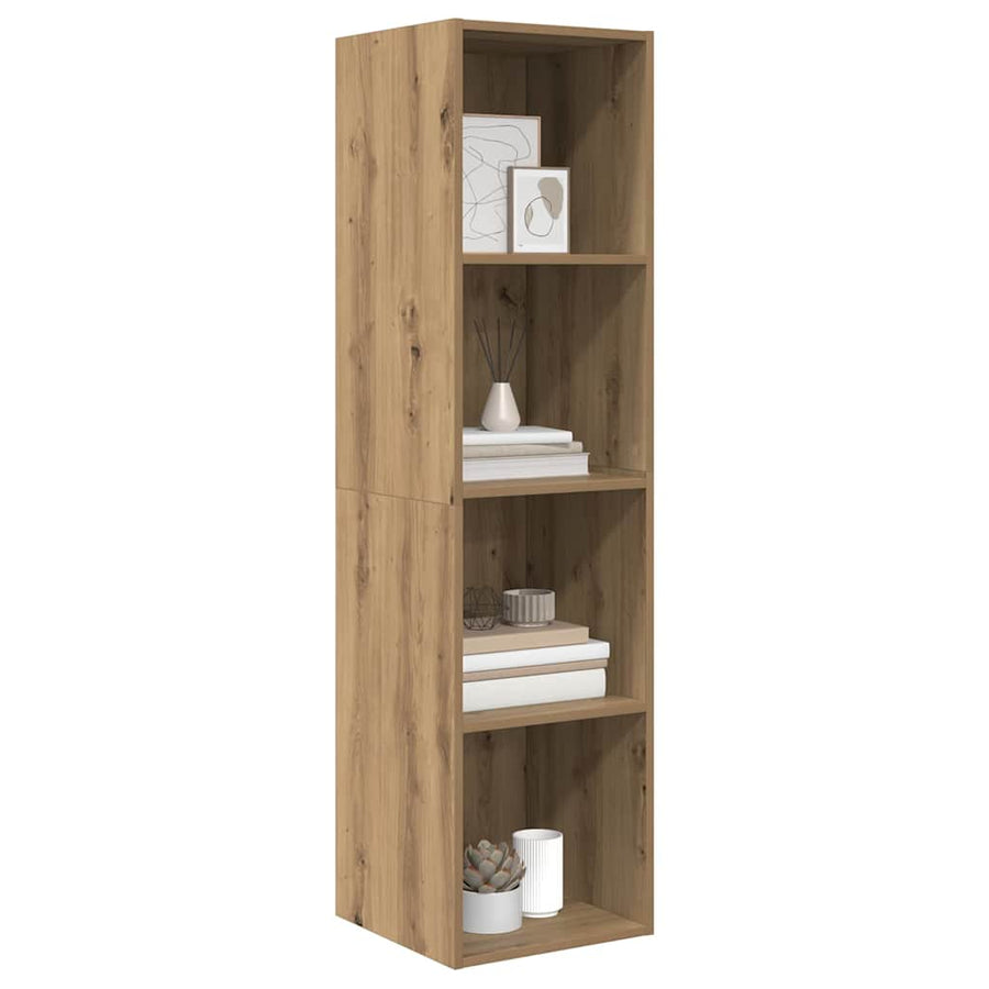 TV-kast artisanaal eikenkleurig 37 x 37 x 142.5 cm Bewerkt hout