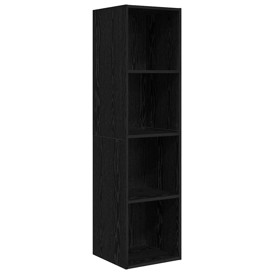 TV-kast met plank Zwart eiken 37 x 37 x 142.5 cm Bewerkt hout