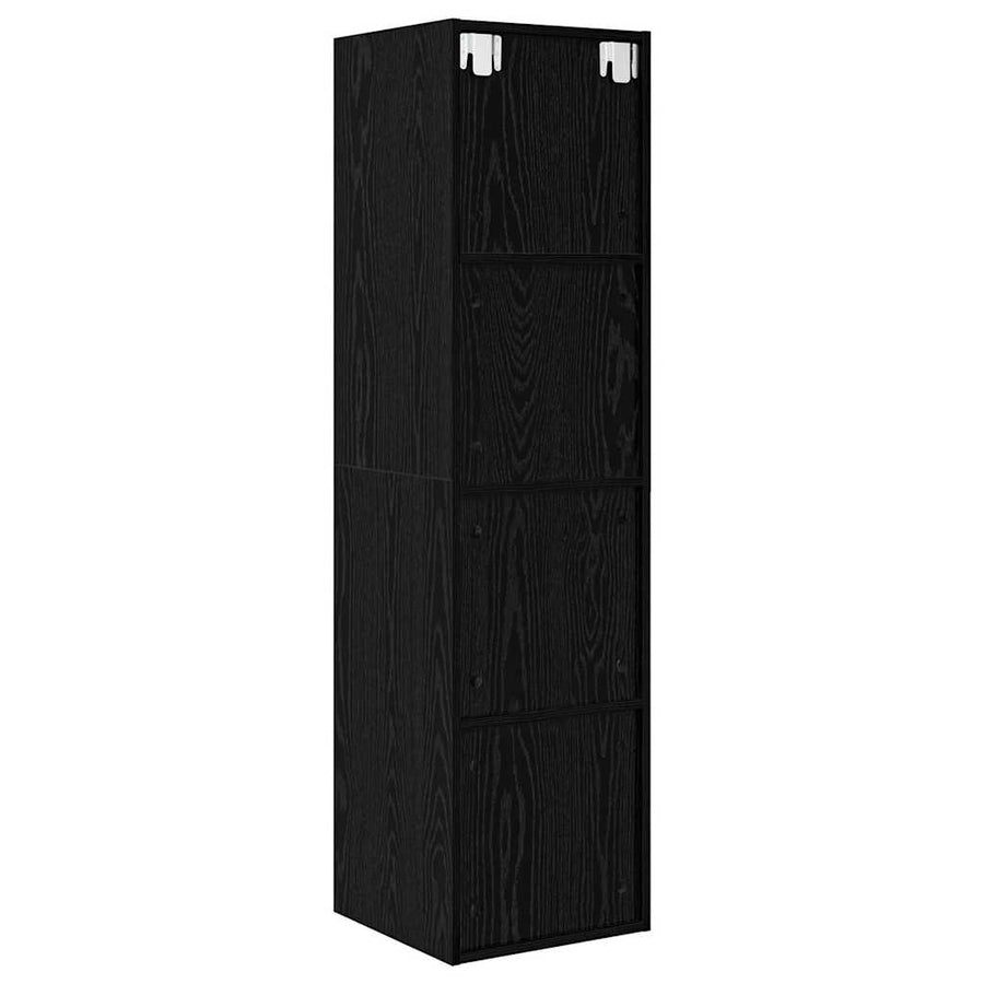 TV-kast met plank Zwart eiken 37 x 37 x 142.5 cm Bewerkt hout