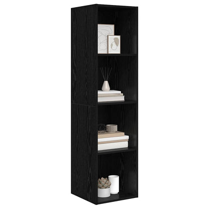 TV-kast met plank Zwart eiken 37 x 37 x 142.5 cm Bewerkt hout