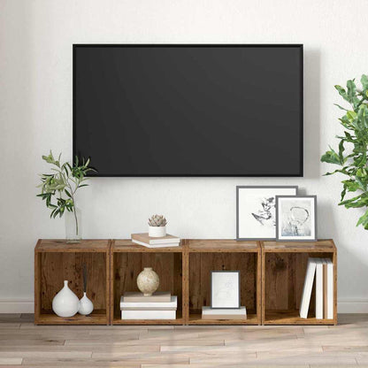 TV-kast met opslag 2 pcs Bruin 37 x 35 x 37 cm Bewerkt hout